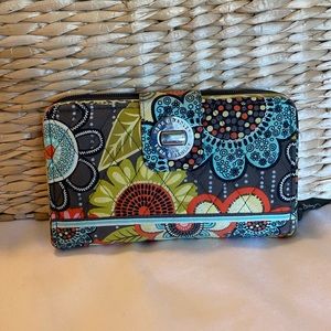 Vera Bradley Turn Lock Wallet, Flower Shower (Retired) Pattern